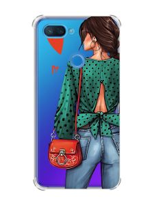 Чохол із потовщеними кутами на Xiaomi Mi 8 Lite Дівчина в зеленому (принт 224)