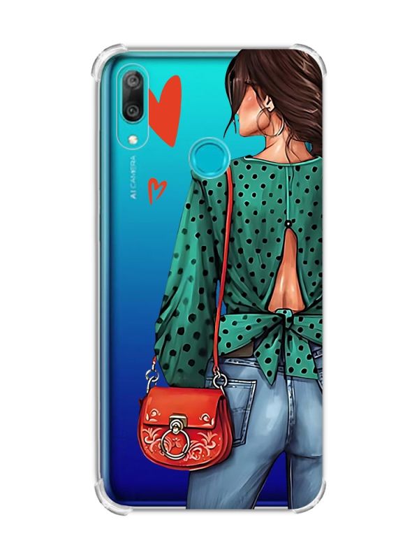 Чохол з потовщеними кутами Huawei Y7 2019/Y7 prime 2019 Дівчина в зеленому (принт 224)