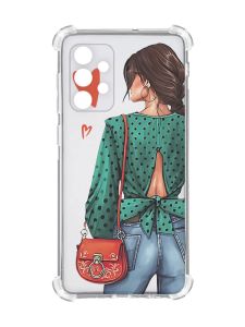 Чохол із потовщеними кутами на Oppo A72 5G Дівчина в зеленому (принт 224)