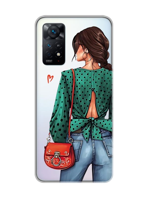 Прозорий чохол на Xiaomi Redmi Note 11 Pro Дівчина в зеленому (принт 224)