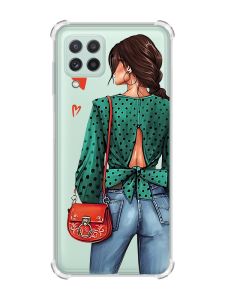 Чохол із потовщеними кутами на Samsung Galaxy A22 5G / A22s 5G Дівчина в зеленому (принт 224)