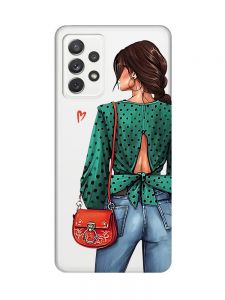 Прозорий чохол на Samsung Galaxy A72/A725 Дівчина в зеленому (принт 224)
