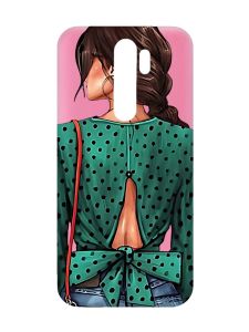 Матовий рожевий чохол на Xiaomi Redmi Note 8 Pro Дівчина в зеленому (принт 224)