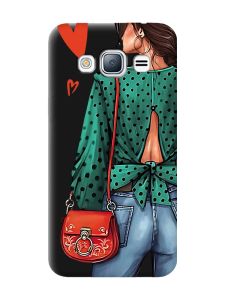 Матовий чорний чохол на Samsung Galaxy J3 / J310 Дівчина в зеленому (принт 224)