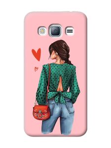 Матовий рожевий чохол на Samsung Galaxy J3 / J310 Дівчина в зеленому (принт 224)