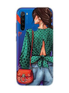 Прозорий чохол на Xiaomi Redmi Note 8T Дівчина в зеленому (принт 224)