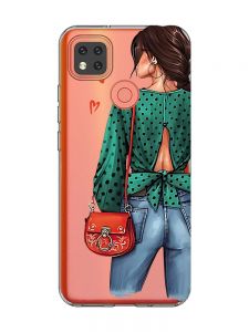 Прозорий чохол для Xiaomi Redmi 9C Дівчина в зеленому (принт 224)