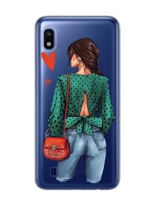 Прозорий чохол на Samsung Galaxy A10 (2019) A105 Дівчина в зеленому (принт 224)