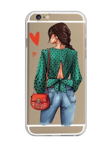 Прозорий чохол на iPhone 6/6s :: Дівчина в зеленому (принт 224)
