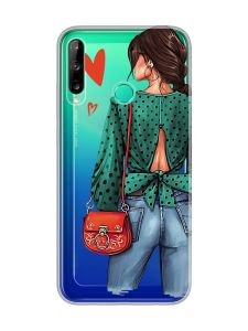 Прозорий чохол для Huawei Р40 lite E / Y7p  Дівчина в зеленому (принт 224)