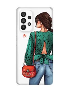 Прозорий чохол на Samsung Galaxy A53  Дівчина в зеленому (принт 224)