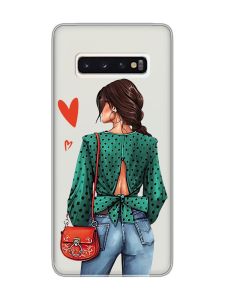 Прозорий чохол на Samsung Galaxy S10 Дівчина в зеленому (принт 224)
