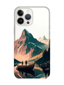 Прозорий чохол із захистом камери на iPhone 14 Pro :: Човен. Пейзаж (принт 246)