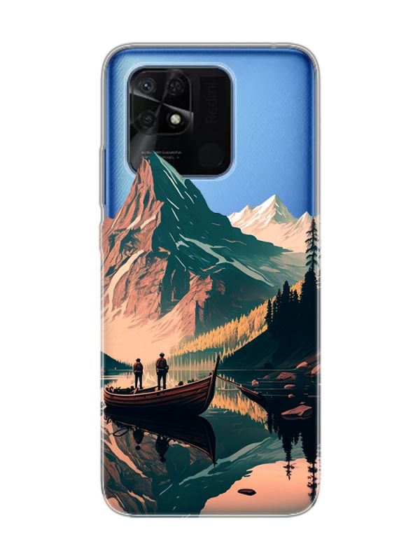Прозорий чохол на Xiaomi Redmi 10C :: Човен. Пейзаж (принт 246)