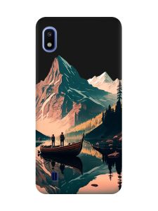 Матовий чорний чохол на Samsung Galaxy A10 (2019) A105 :: Човен. Пейзаж (принт 246)