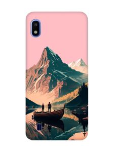 Матовий рожевий чохол на Samsung Galaxy A10 (2019) A105 :: Човен. Пейзаж (принт 246)