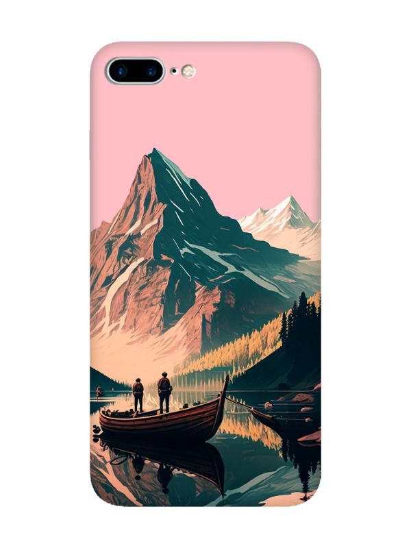 Матовий рожевий чохол на iPhone 7 Plus/8 Plus :: Човен. Пейзаж (принт 246)