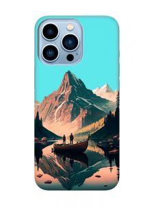 Матовий бірюзовий чохол на Apple iPhone 13 Pro Max :: Човен. Пейзаж (принт 246)