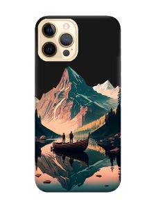 Матовий чорний чохол на Apple iPhone 12 Pro Max :: Човен. Пейзаж (принт 246)