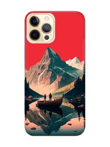 Матовий червоний чохол на Apple iPhone 12 Pro Max :: Човен. Пейзаж (принт 246)