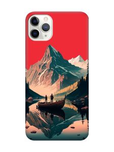 Матовий червоний чохол на iPhone 11 Pro Max (6.5) :: Човен. Пейзаж (принт 246)