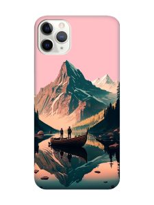 Матовий рожевий чохол на iPhone 11 Pro Max (6.5) :: Човен. Пейзаж (принт 246)