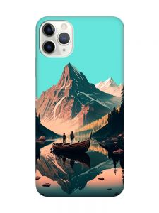 Матовий бірюзовий чохол на iPhone 11 Pro Max (6.5) :: Човен. Пейзаж (принт 246)