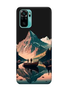 Матовий чорний чохол на Xiaomi Redmi Note 10 / Note 10s :: Човен. Пейзаж (принт 246)