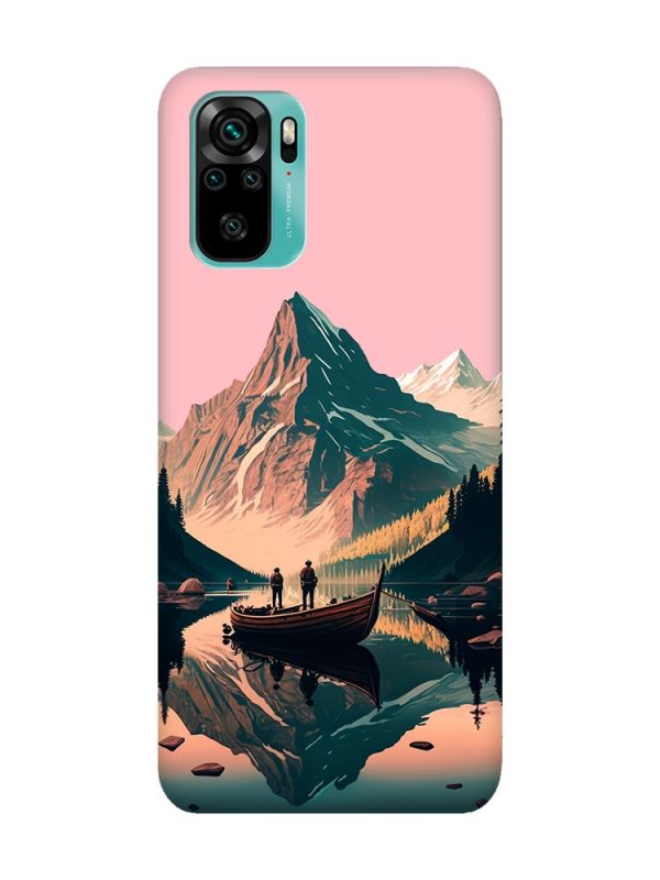 Матовий рожевий чохол на Xiaomi Redmi Note 10 / Note 10s :: Човен. Пейзаж (принт 246)