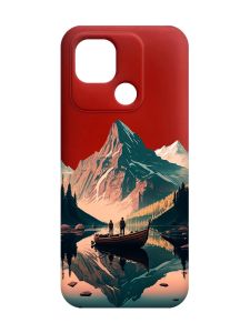 Матовий червоний чохол на Xiaomi Redmi 10C :: Човен. Пейзаж (принт 246)