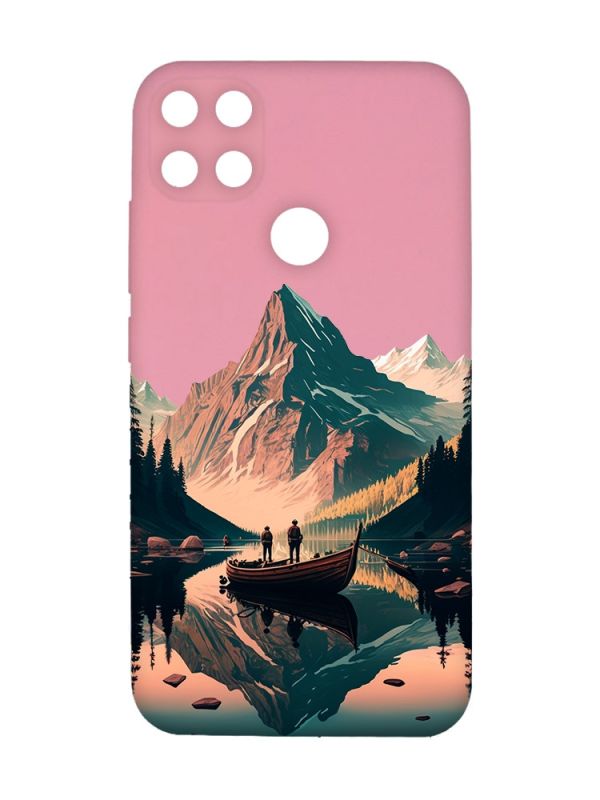 Матовий рожевий чохол на Xiaomi Redmi 10C :: Човен. Пейзаж (принт 246)