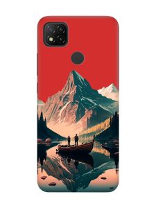 Матовий червоний чохол на Xiaomi Redmi 9C / 10A :: Човен. Пейзаж (принт 246)