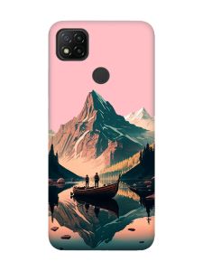 Матовий рожевий чохол на Xiaomi Redmi 9C / 10A :: Човен. Пейзаж (принт 246)