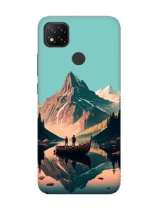 Матовий бірюзовий чохол на Xiaomi Redmi 9C / 10A :: Човен. Пейзаж (принт 246)