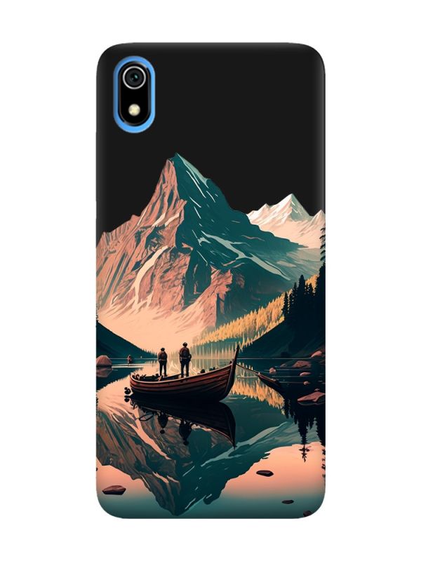 Матовий чорний чохол на Xiaomi Redmi 7A :: Човен. Пейзаж (принт 246)