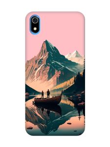 Матовий рожевий чохол на Xiaomi Redmi 7A :: Човен. Пейзаж (принт 246)