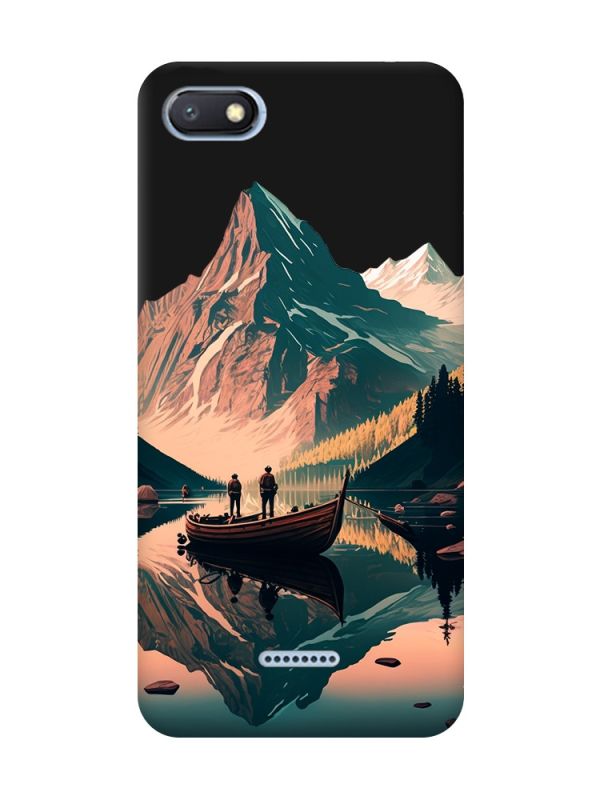 Матовий чорний чохол на Xiaomi Redmi 6A :: Човен. Пейзаж (принт 246)