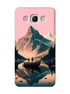 Матовий рожевий чохол на Samsung Galaxy J5(2016) J510 :: Човен. Пейзаж (принт 246)