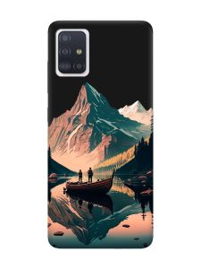 Матовий чорний чохол на Samsung Galaxy A71 / A715 :: Човен. Пейзаж (принт 246)