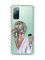 Прозорий чохол з потовщеними кутками на Galaxy S20 FE Дівчина з латте (принт 227)