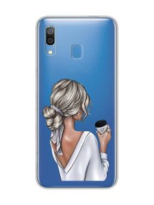 Прозорий чохол для Samsung Galaxy A30 (2019)/A20 (2019) :: Дівчина з латте (принт 227)