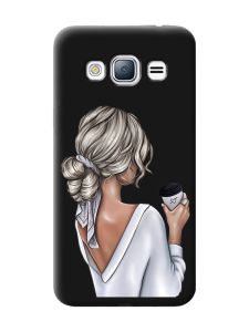 Матовий чорний чохол на Samsung Galaxy J3 / J310 Дівчина з латте (принт 227)