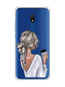 Чохол з потовщеними кутами на Xiaomi Redmi 8A Дівчина з латте (принт 227)