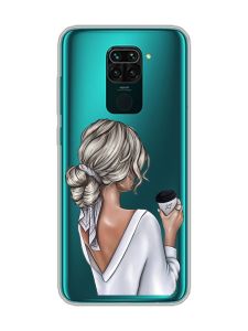 Прозорий чохол на Xiaomi Redmi Note 9 :: Дівчина з латте (принт 227)
