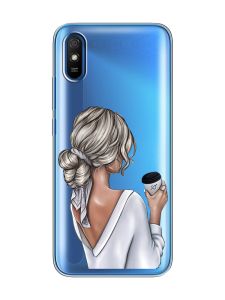 Прозорий чохол на Xiaomi Redmi 9A  :: Дівчина з латте (принт 227)