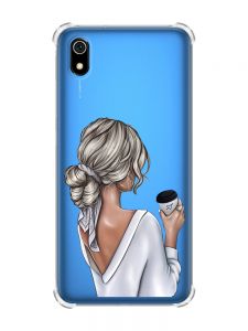 Чохол з потовщеними кутами для Xiaomi Redmi 7A Дівчина з латте (принт 227)