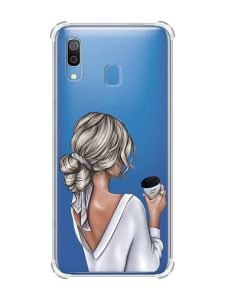 Чохол з потовщеними кутами на Samsung Galaxy A30 (2019) / A20 (2019) Дівчина з латте (принт 227)