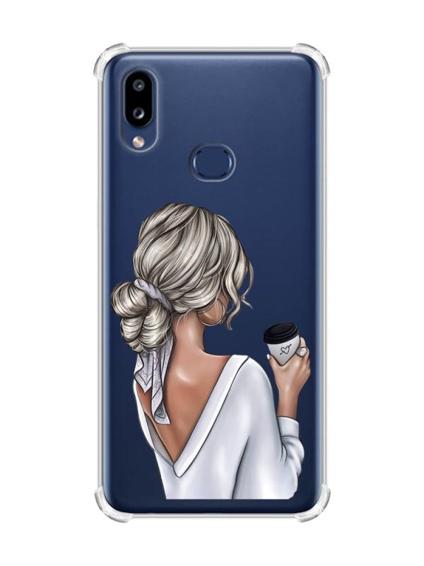 Чохол з потовщеними кутами на Samsung Galaxy A10s/A107 Дівчина з латте (принт 227)