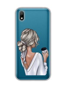 Прозорий чохол для Huawei Y5 2019 / Honor 8S :: Дівчина з латте (принт 227)