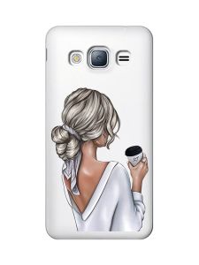 Прозорий чохол на Samsung Galaxy J3 2016 (J310) :: Дівчина з латте (принт 227)